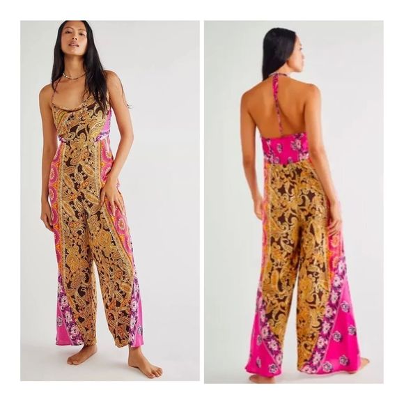 NEW Free People Miranda Printed jumpsuit size L NWOT never worn before - Picture 1 of 12